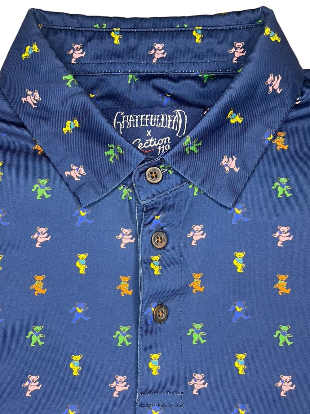 Section 119 Grateful Dead All Over Dancing Bear Performance Polo-Men’s XXL